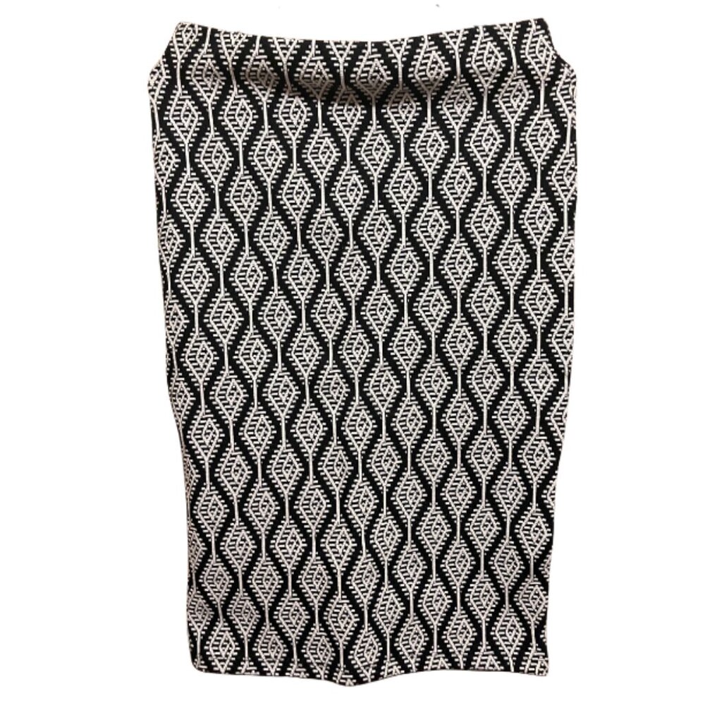 Zara Black and White Geometric Pencil Skirt